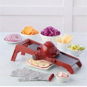 curtis stone mandoline chopper slicer new in box w/hand guard, glove and blade